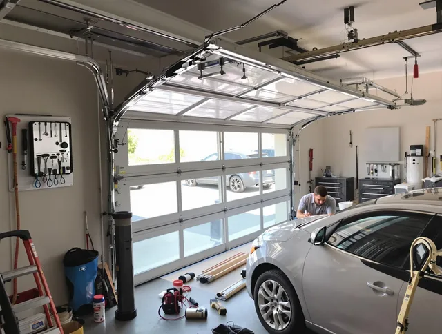 Garage door noise reduction service by Hopkinton Garage Door Repair in Hopkinton