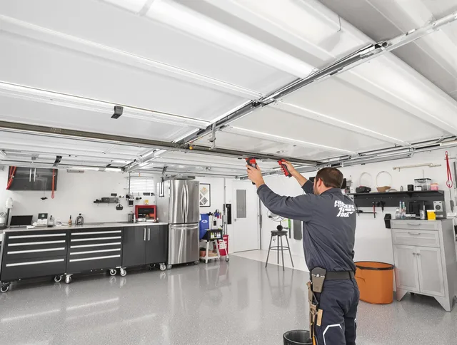 Overhead garage door repair service by Hopkinton Garage Door Repair in Hopkinton